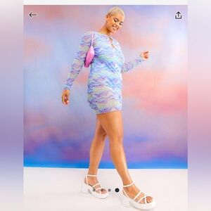 ASOS curve ripple print swimsuit + cover up set